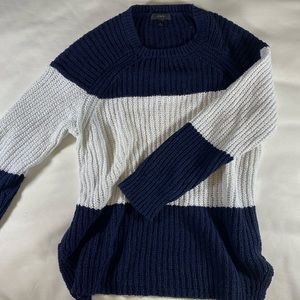 Vintage Nautical navy and white striped sweater XL